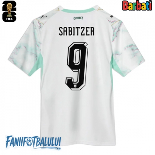 Austria Marcel Sabitzer #9 Tricou Fotbal Replică Mondial 2026 Barbati Deplasare Austria Marcel Sabitzer #9 Tricou Fotbal Replică Mondial 2026 Barbati Deplasare